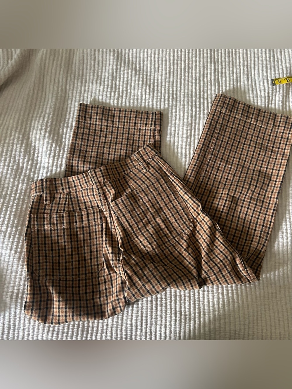 Madewell slim emmett wide-leg crop pants in check, size 28 altered to a 26, euc - Picture 3 of 7